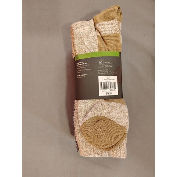 Men's Alpine Design Performance Hiking Socks 4 Pack Blue Brown Gray Large - Picture 3 of 4